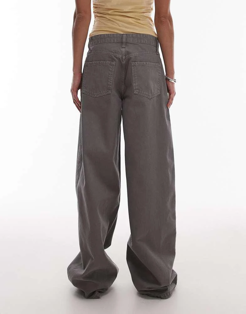 Mango Mango zip front baggy jean in grey 2