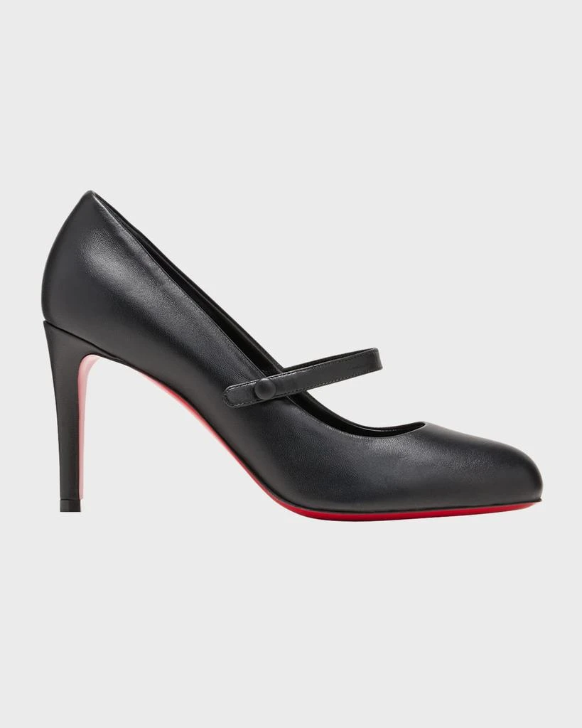 Christian Louboutin Leather Mary Jane Red Sole Pumps 1