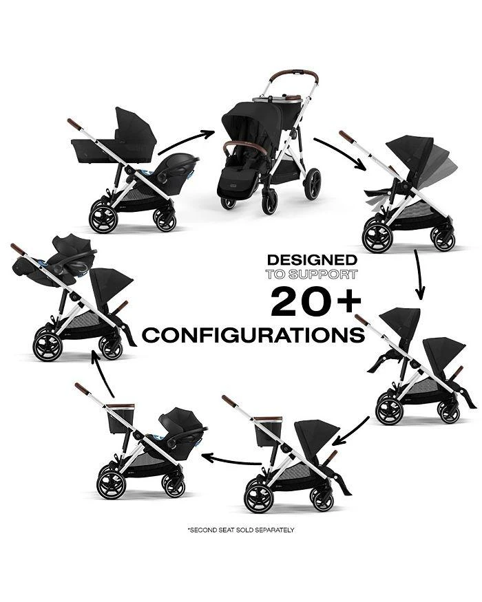 Cybex Gazelle S 2 Single to Double + Aton G Swivel Travel System with Gazelle S Cot 3