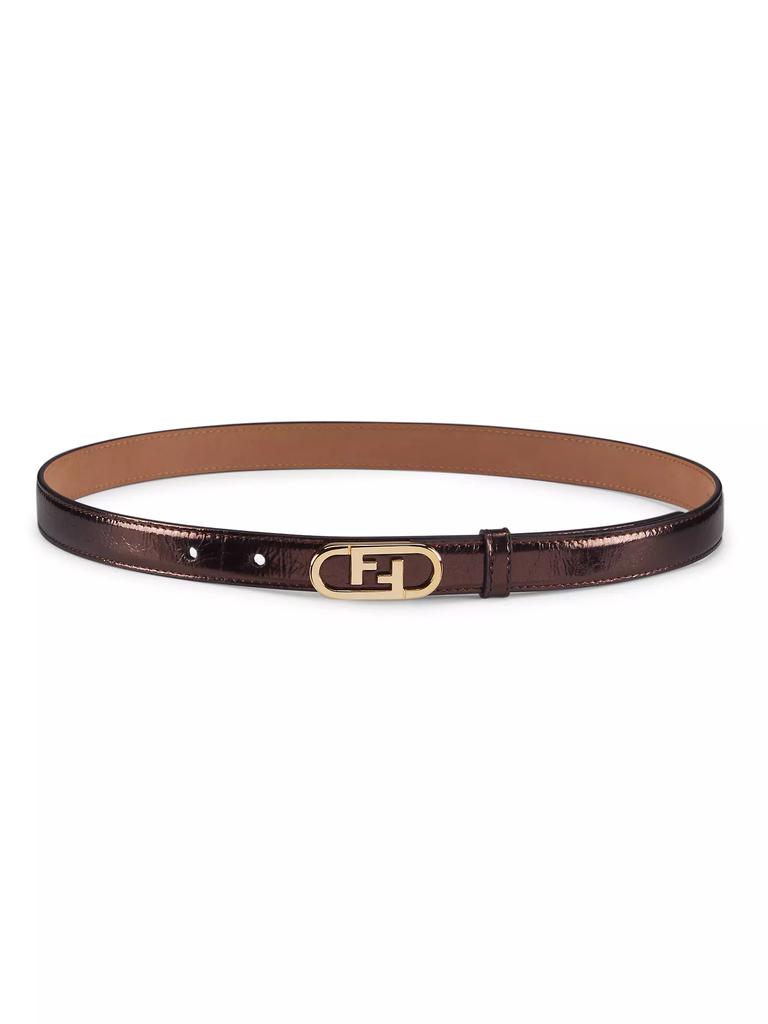 Fendi FF Oval Buckle Leather Belt