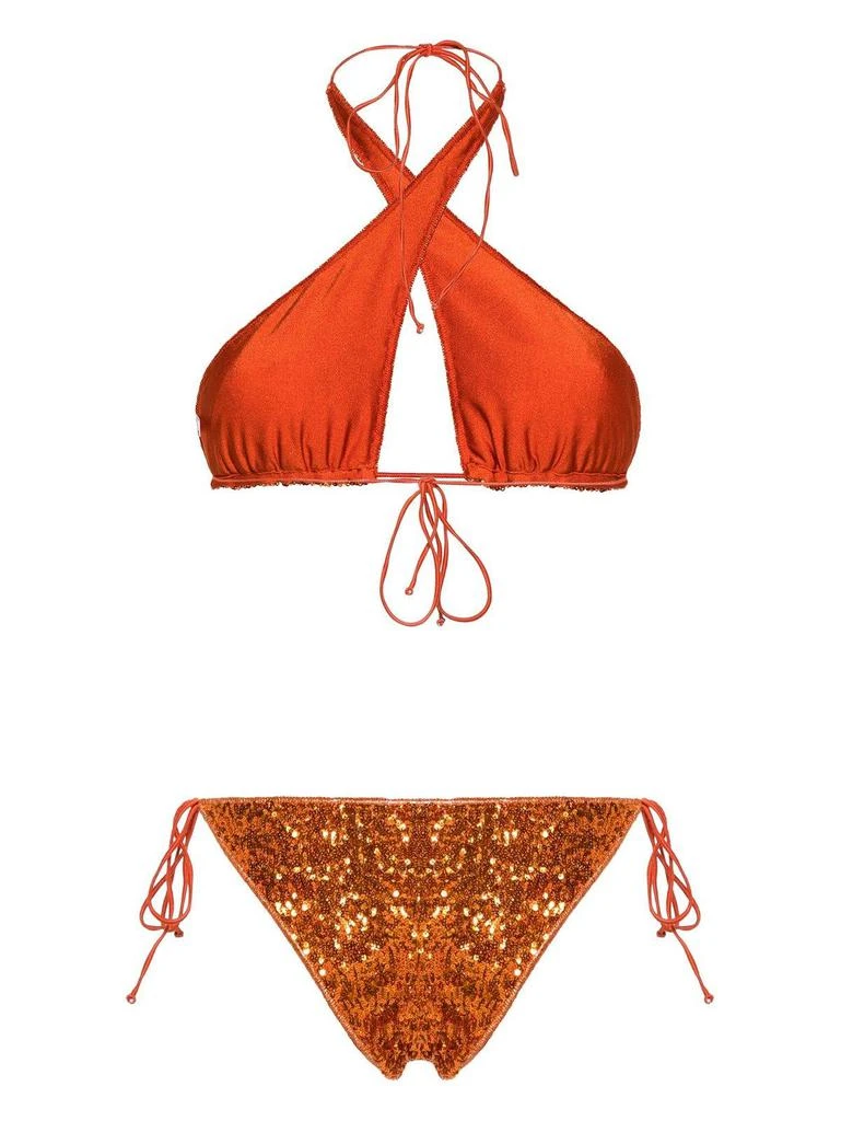 OSEREE Sequin Embellished Crossed Bikini Set 2