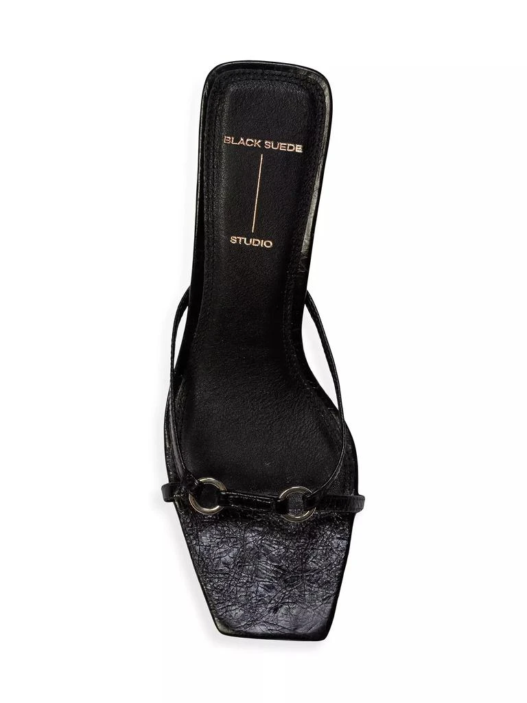 Black Suede Studio Frankie 65MM Mid Heel Sandals 6
