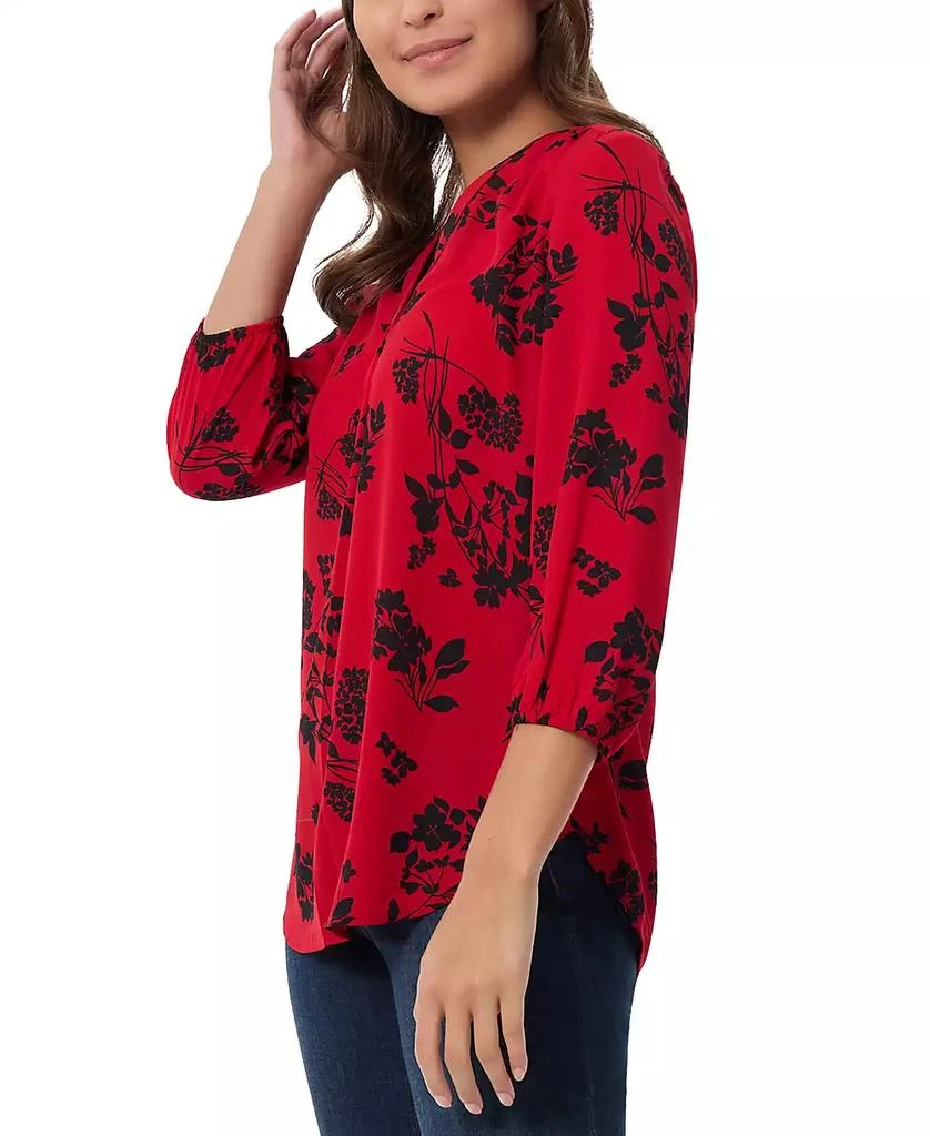 JONES NEW YORK Women's Floral V-Neck 3/4-Sleeve Top 3