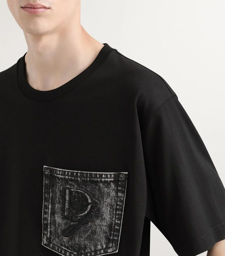 Dolce & Gabbana Cotton Denim-Patch T-Shirt 4