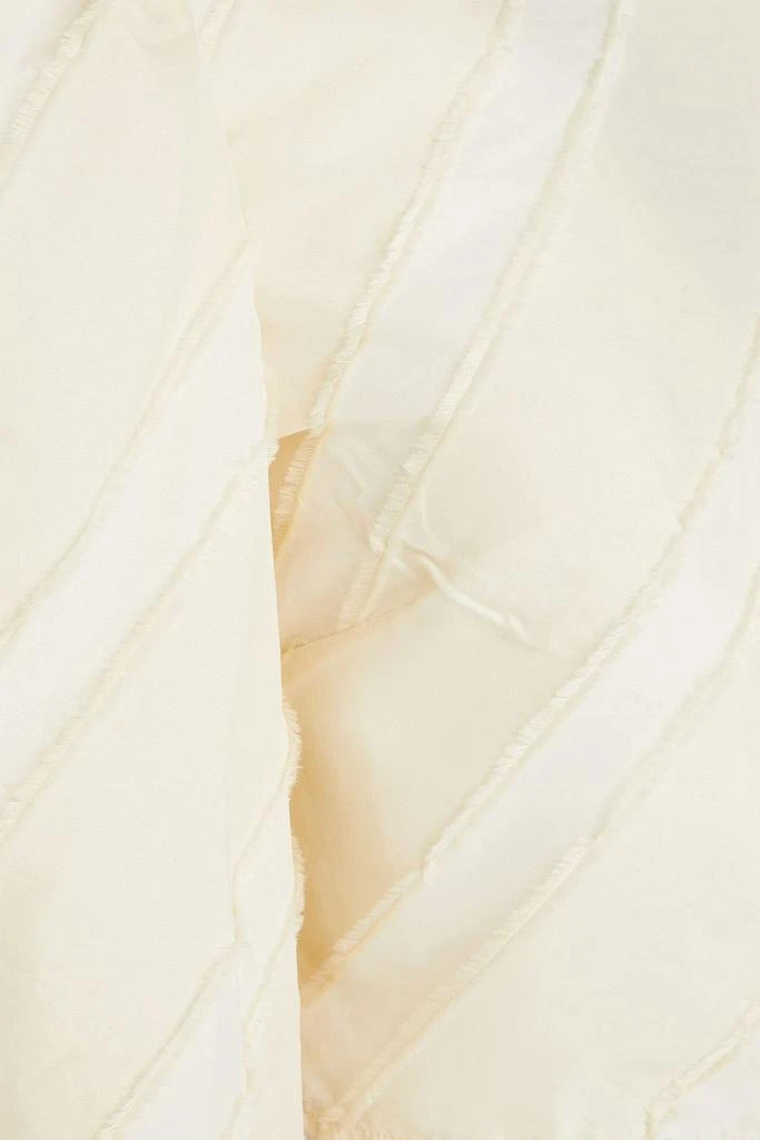 Ganni Cropped frayed taffeta top 4