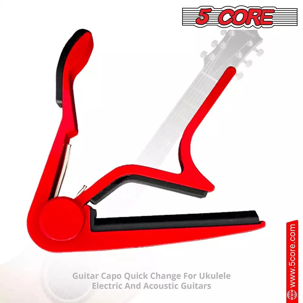 5 Core 5Core Capo Acoustic Electric Guitar 6 String Kapo Clip For Banjo Mandolin Ukulele  - CAPO RED 2