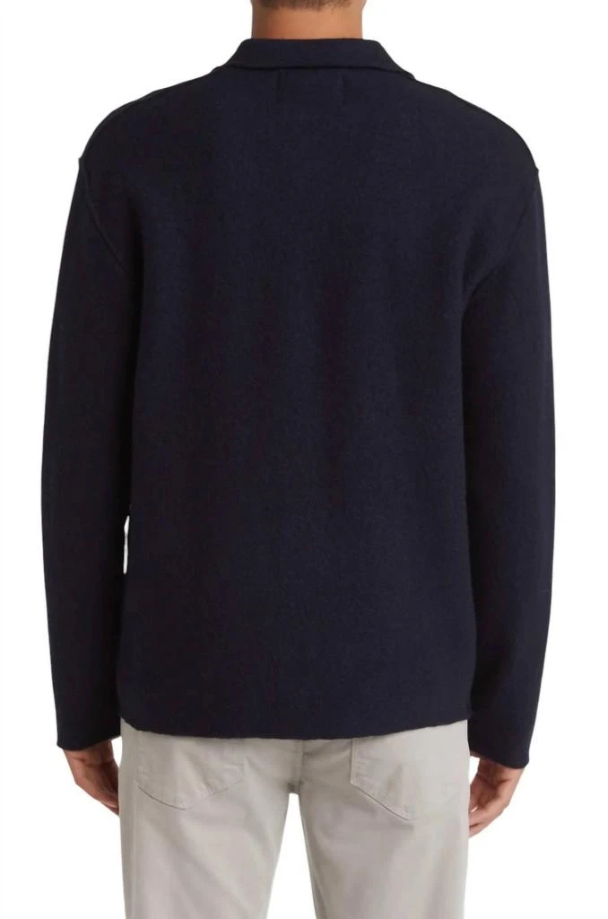 NN07 Jonas Boiled Wool Overshirt In Navy Blue 2