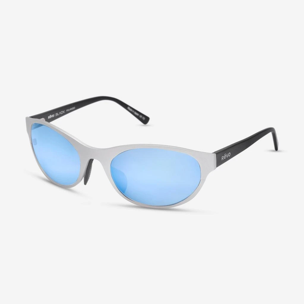 Revo Revo Icon Men's Oval Satin Chrome & Blue Oval Sunglasses RE119703BLP 2
