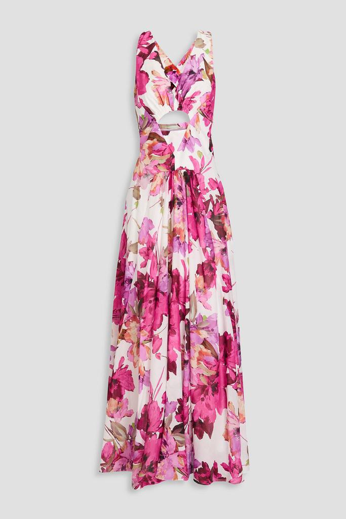 NICHOLAS Floral-print cotton and silk-blend mousseline maxi dress