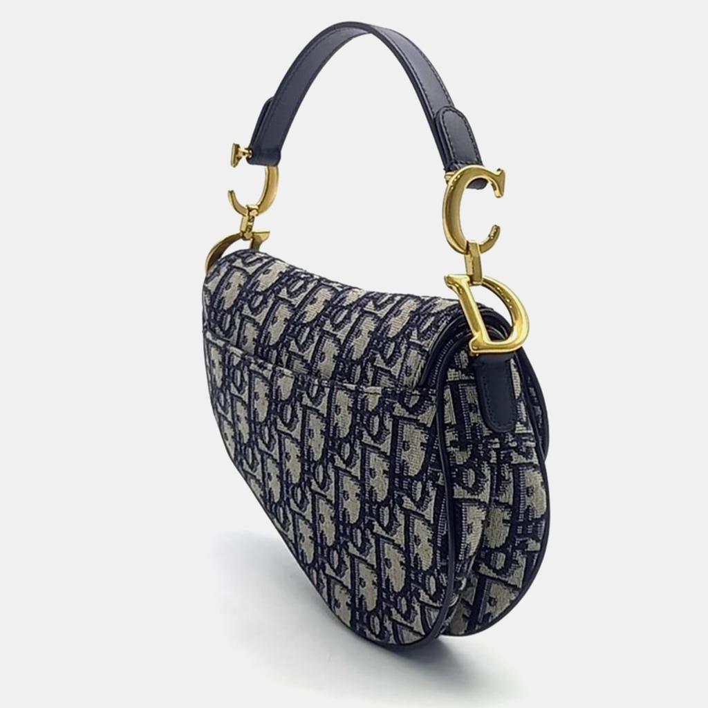 Dior Christian Dior Oblique Mini Saddle Bag & Strap