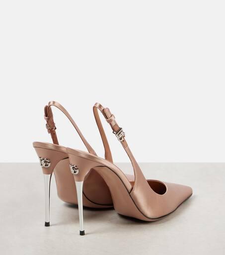 【関税＆送料込み】Dolce & Gabbana Satin Slingback Satin slingbacks with bow detail in Black for Women