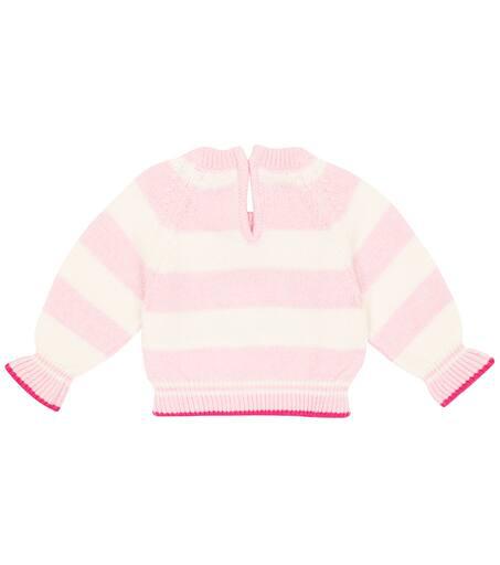 MONNALISA Baby striped intarsia wool-blend sweater