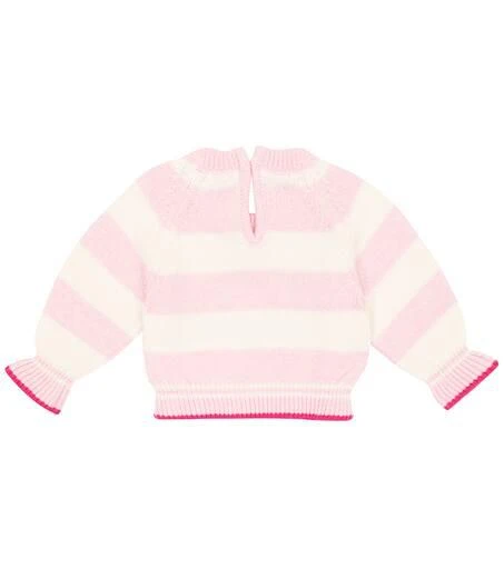 MONNALISA Baby striped intarsia wool-blend sweater 2