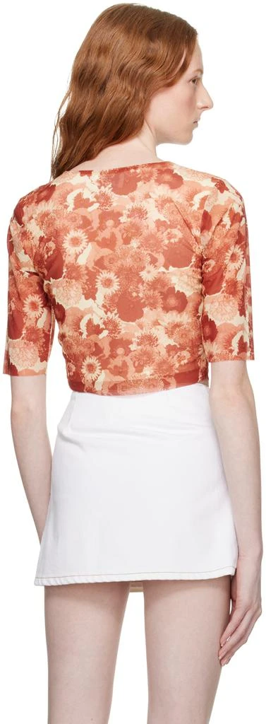 Ganni Orange Printed T-Shirt 3