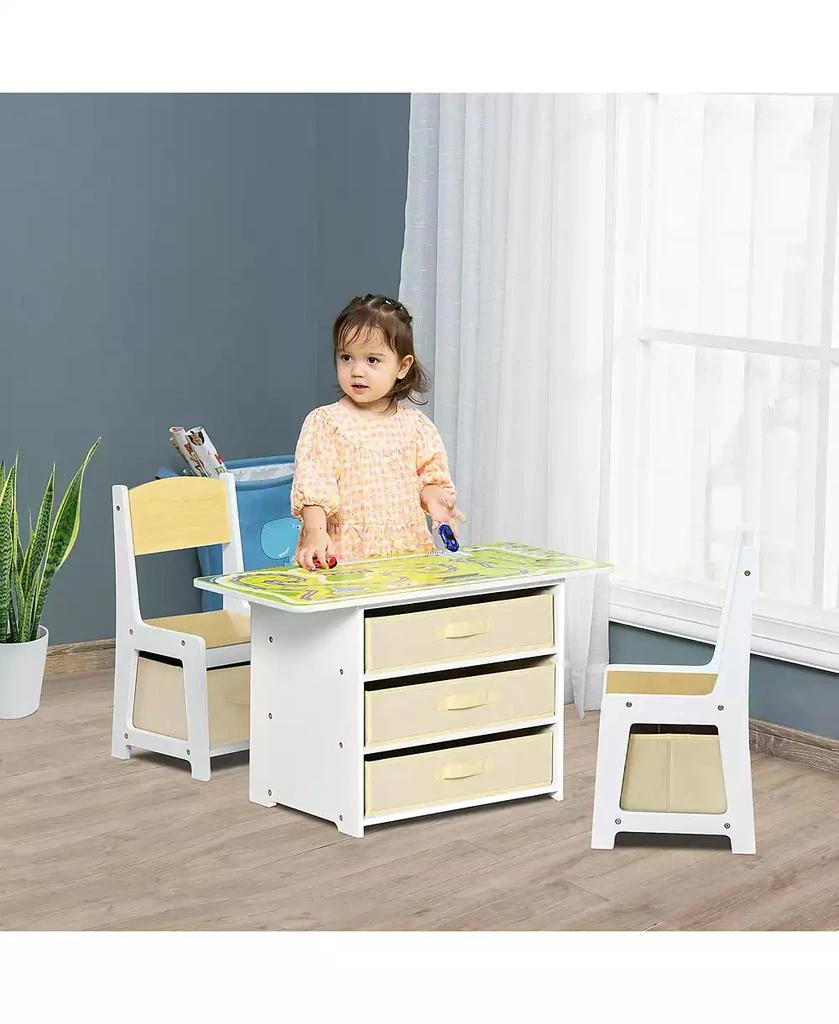 HONGGE 3 in 1 Kids Activity Table and Chair Set with Storage 2