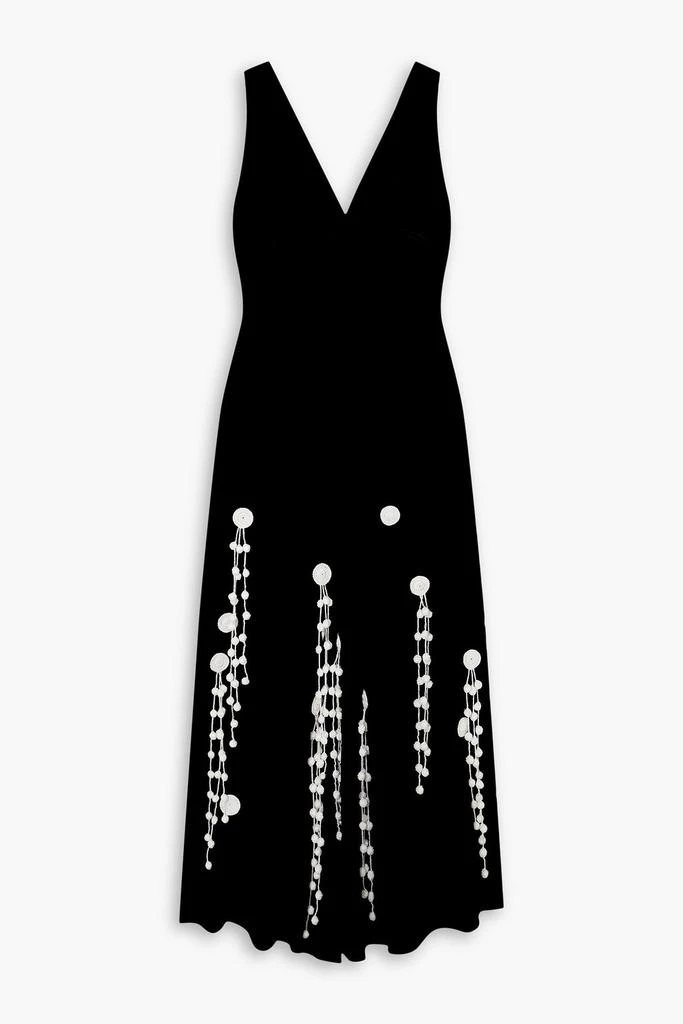 Proenza Schouler Appliquéd poplin-trimmed velvet maxi dress 1