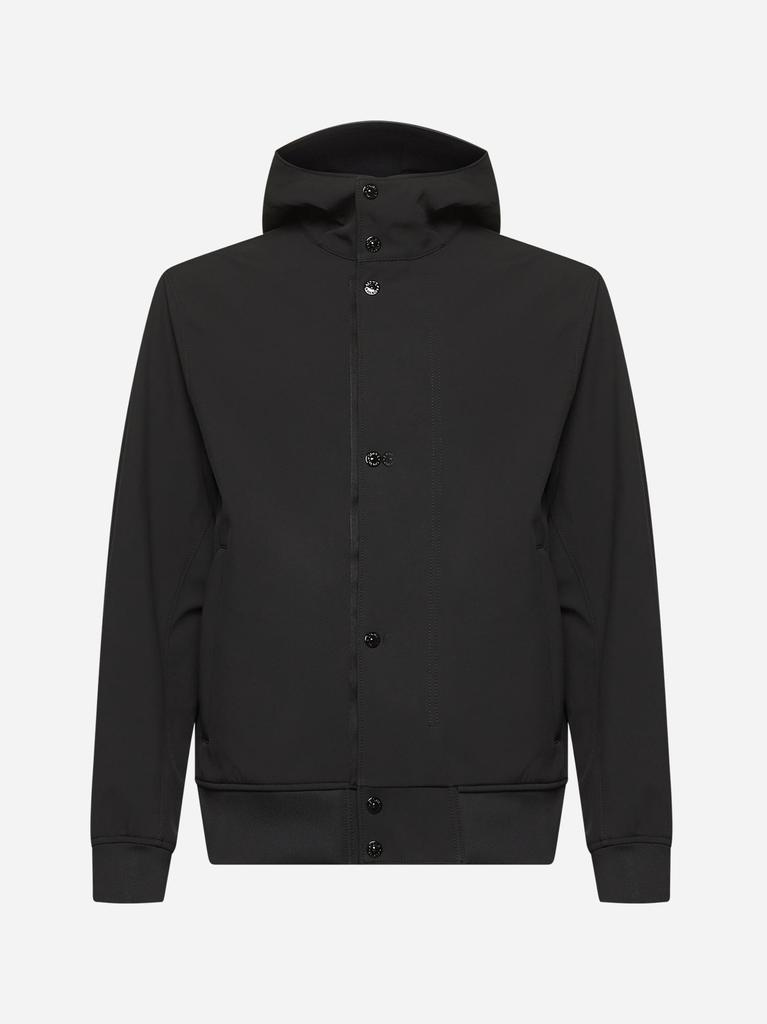 Stone Island Black hooded bomber jacket