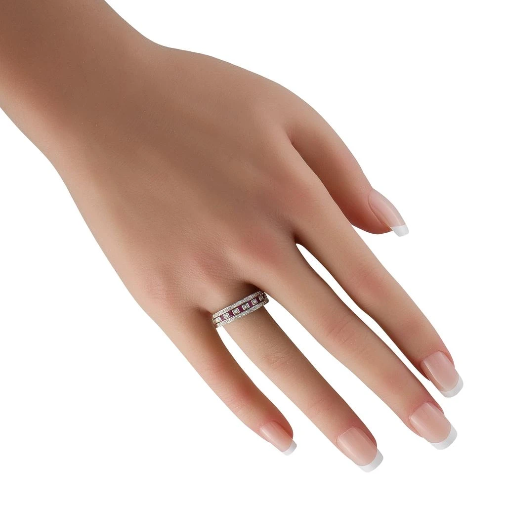 Damiani 18K White Gold 0.16ct Diamond and Ruby Ring DM15-051625 3