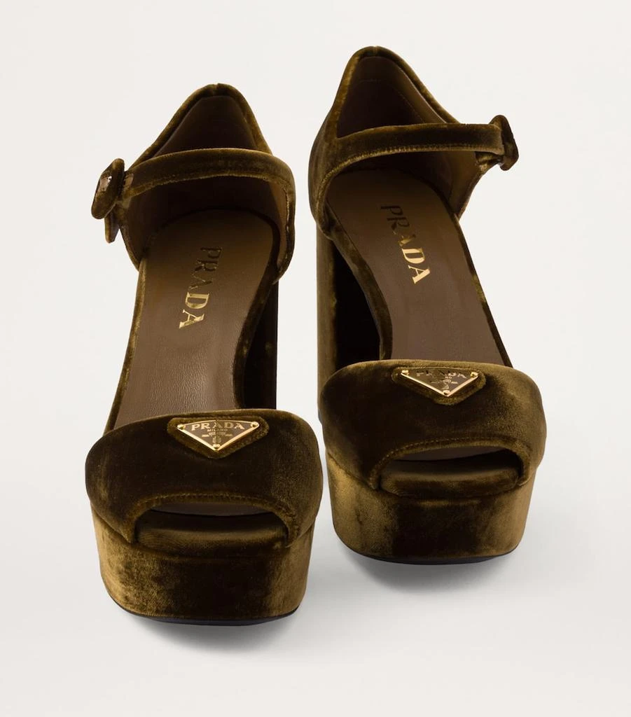 Prada Velvet Platform Sandals 95 6