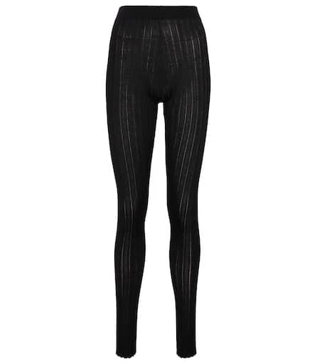 PETAR PETROV Erin ribbed-knit silk leggings 1