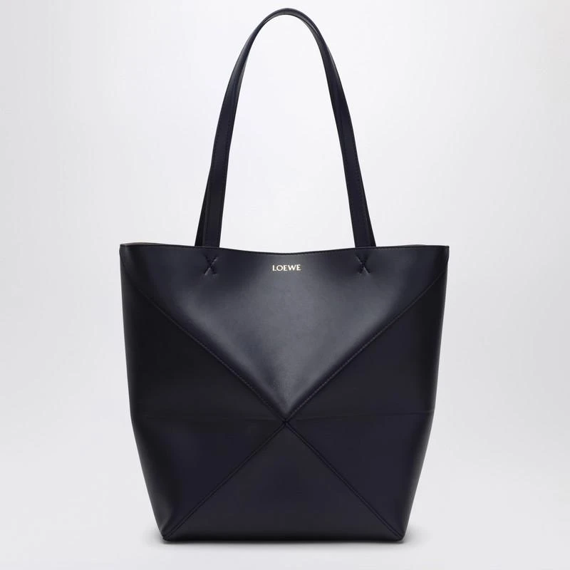Loewe Medium Tote Bag Puzzle Fold Abyss Blue 1