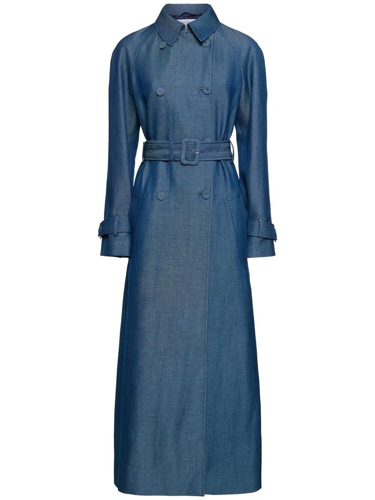 GABRIELA HEARST Braden Double Breast Denim Trench Coat