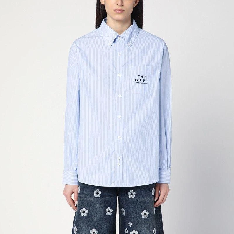 Marc Jacobs LIGHT BLUE/WHITE STRIPED BUTTON-DOWN SHIRT 1
