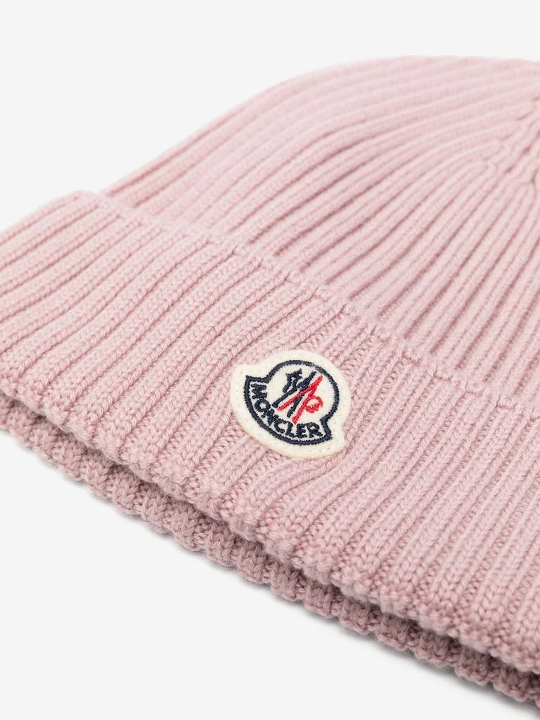 Moncler Moncler Enfant Girls Wool Beanie Hat in Pink 2