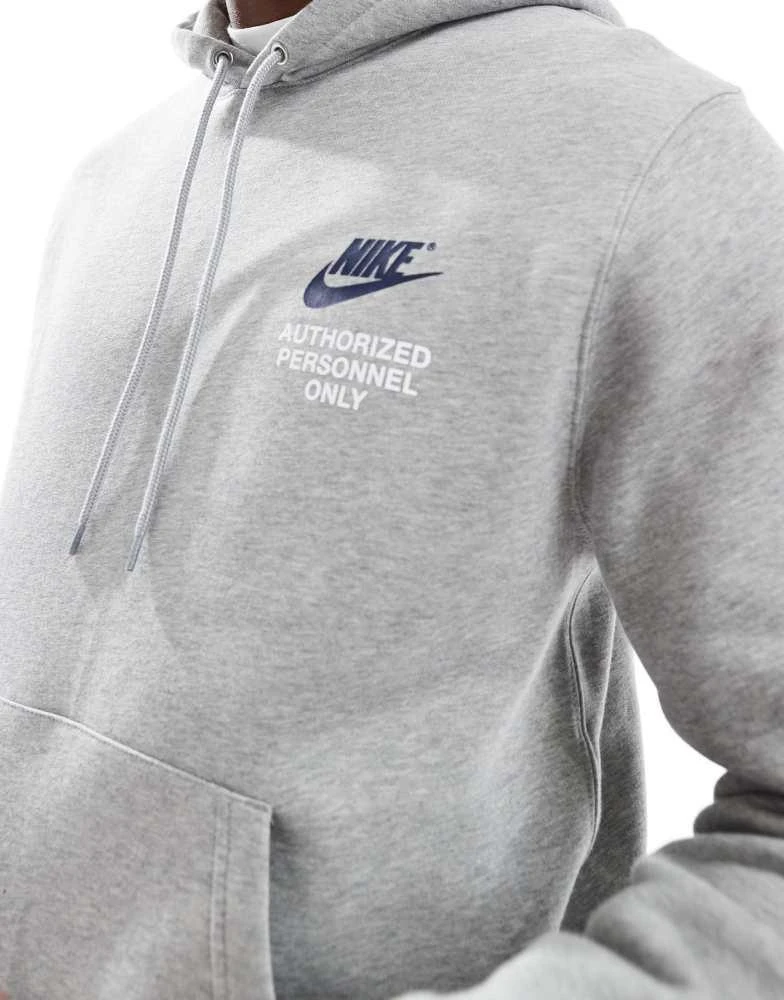 Nike small logo graphic hoodie in grey – On Sale Now with Up to 16