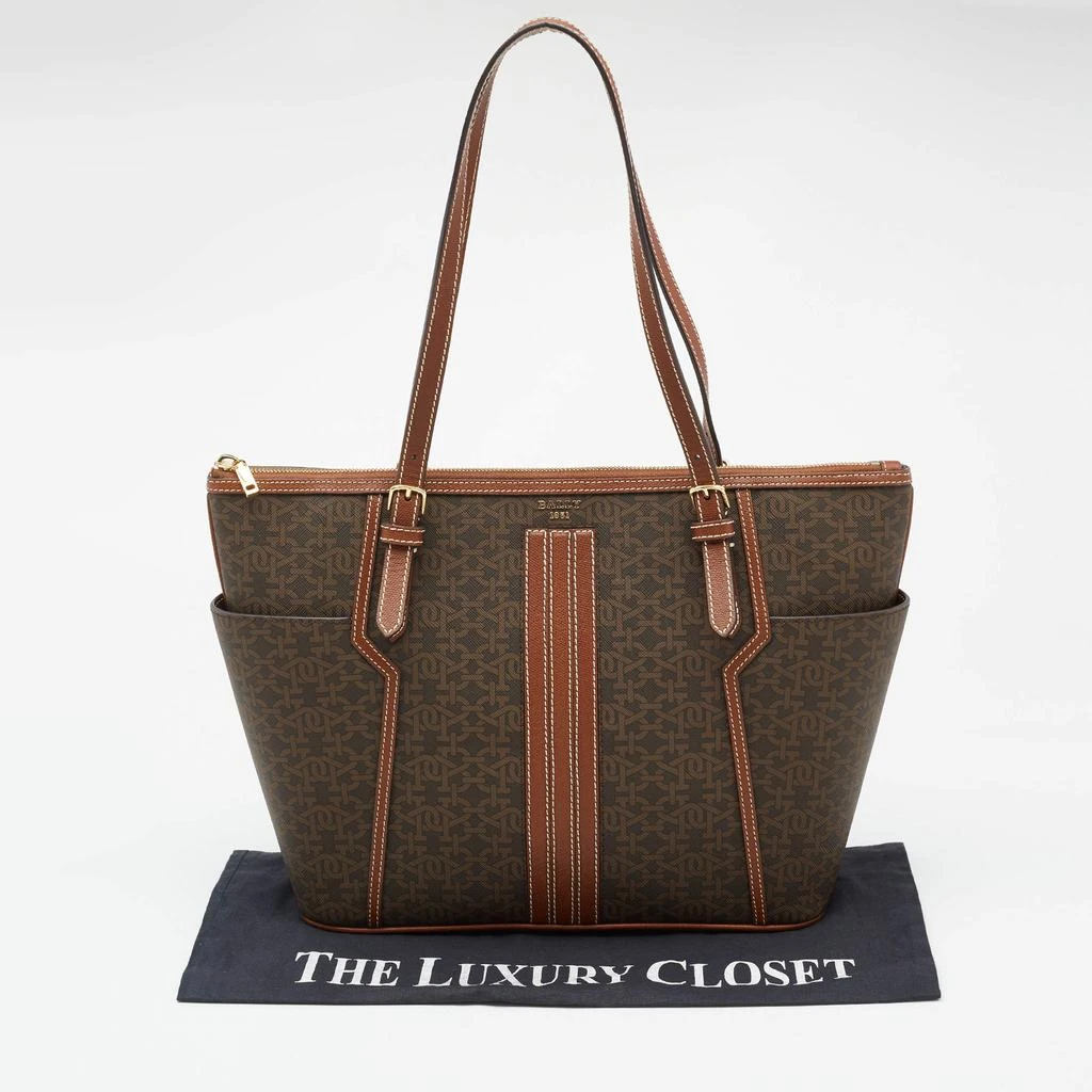 Bally Bally Brown Printed Coated Canvas and Leather Damirah Tote 9
