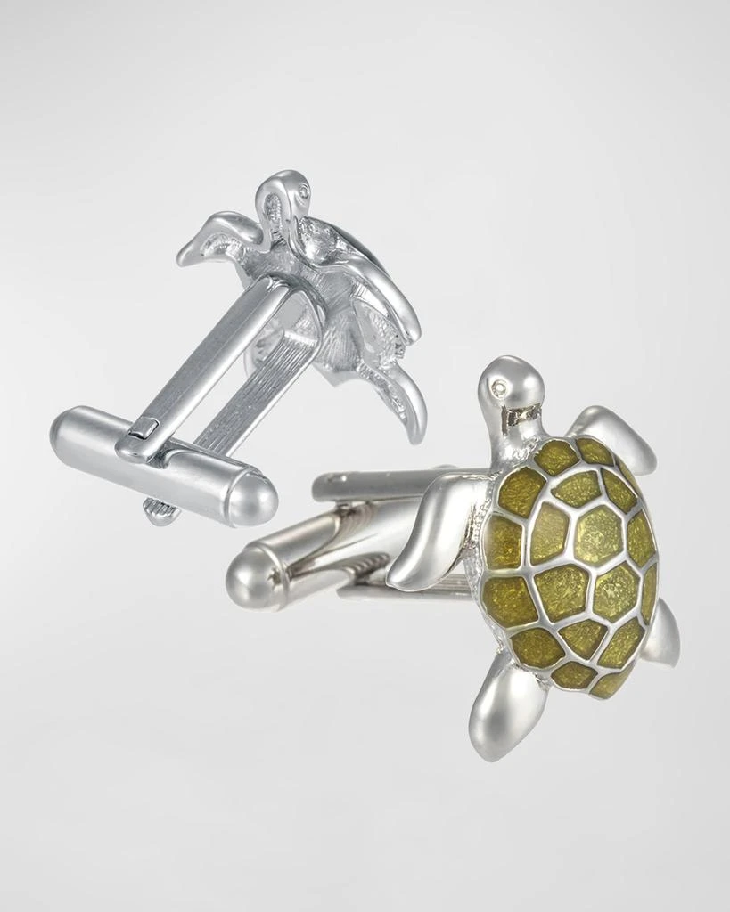 LINK UP Men's Green Sea Turtle Cufflinks 3
