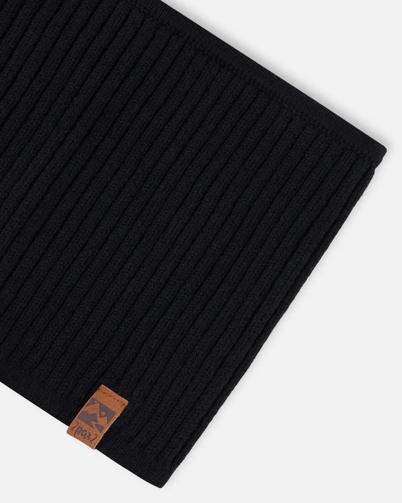 Deux par Deux Rib Knit Neckwarmer Black 3
