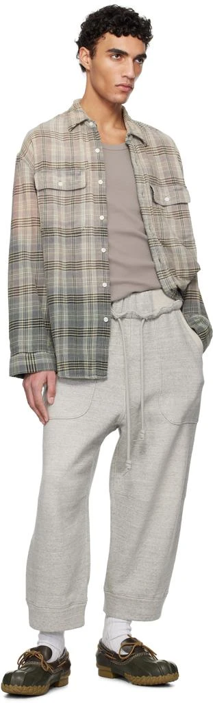 R13 Gray Deconstructed Cropped Sweatpants 4