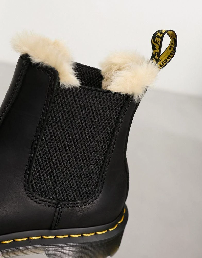 Dr. Martens Dr Martens 2976 leonore fur lined chelsea boots in black leather 2