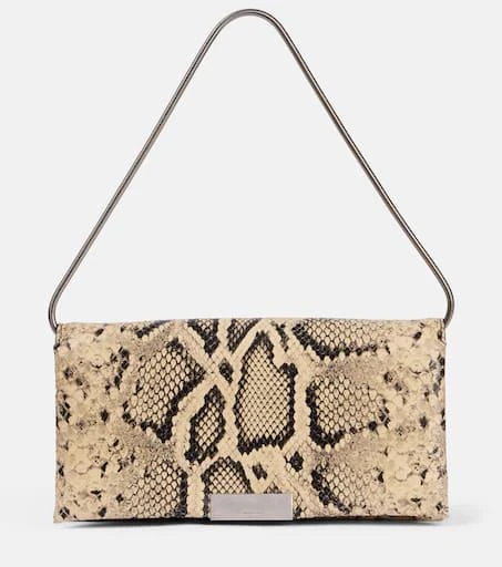 Jil Sander Carnet snake-effect leather clutch 1