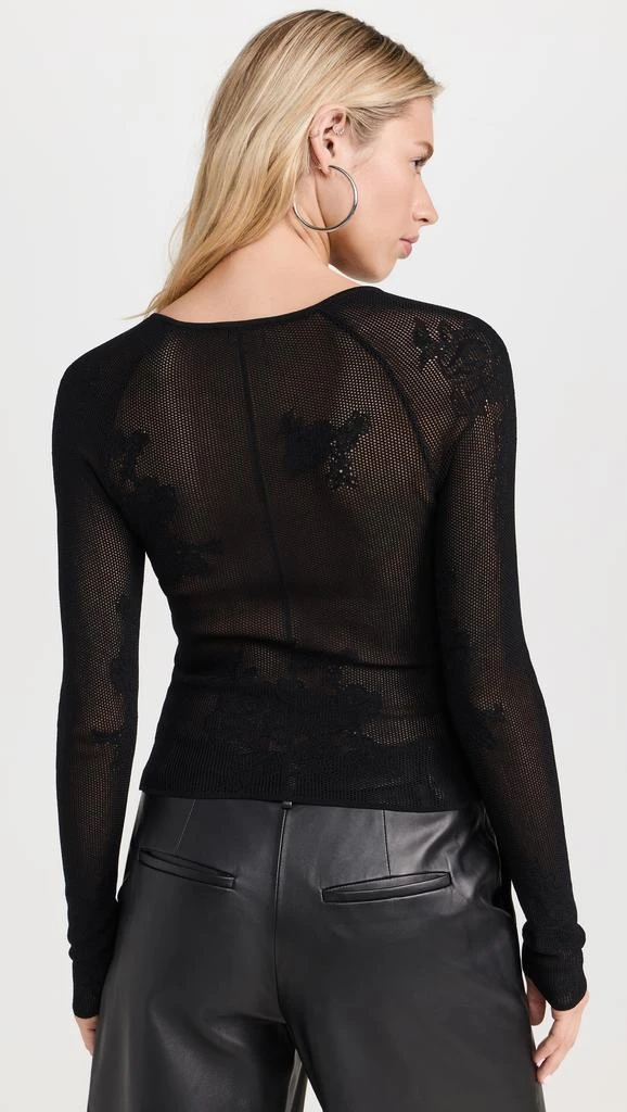 Fleur du Mal Lace Pointelle Knit Decollette Top 2