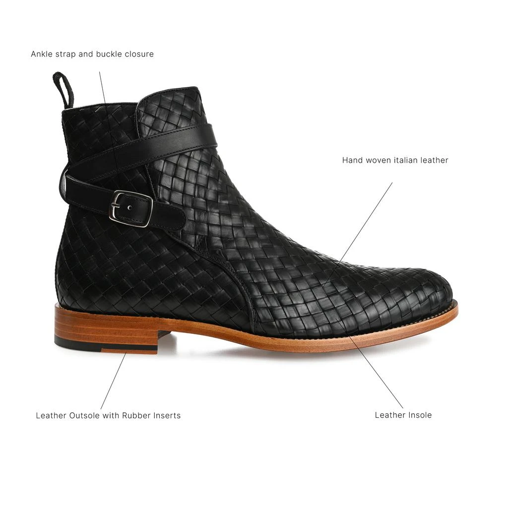 TAFT The Dylan Boot in Black Woven 5