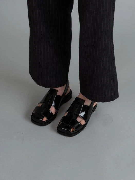 ROH SEOUL Puzzle Sandals_Patent Black 1