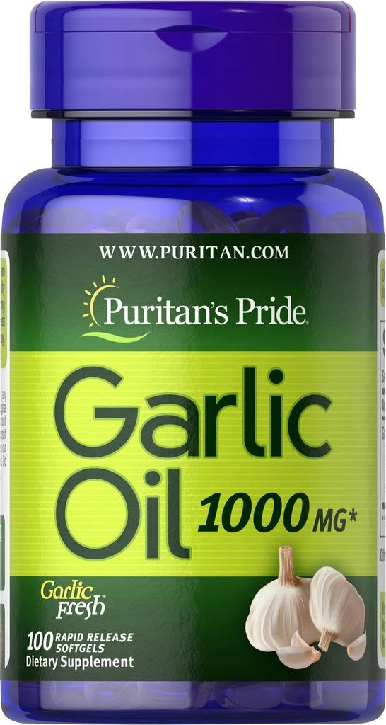 Puritan's Pride Garlic Oil 1000 mg 100 Rapid Release Softgels 1