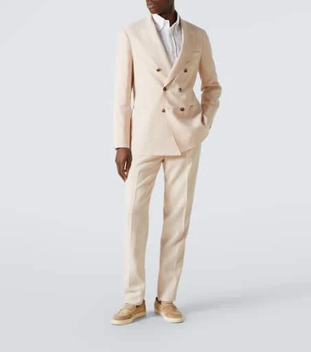 Brunello Cucinelli Double-breasted linen suit 2