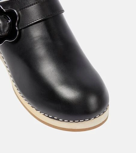 Kenzo Buckle-detail leather clogs 6