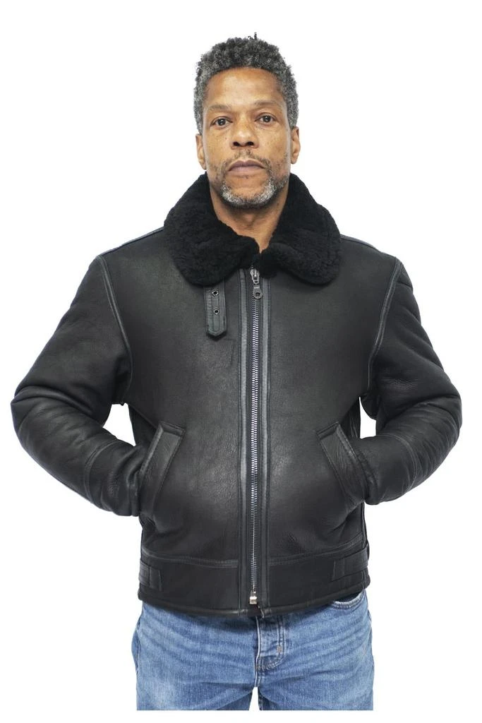 Infinity Leather Mens B3 WW2 Leather Sheepskin Aviator Flying Jacket-Hartland