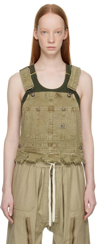 R13 Khaki Damon Denim Tank Top 1