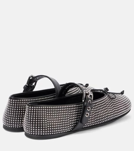 Miu Miu Embellished leather ballet flats 3