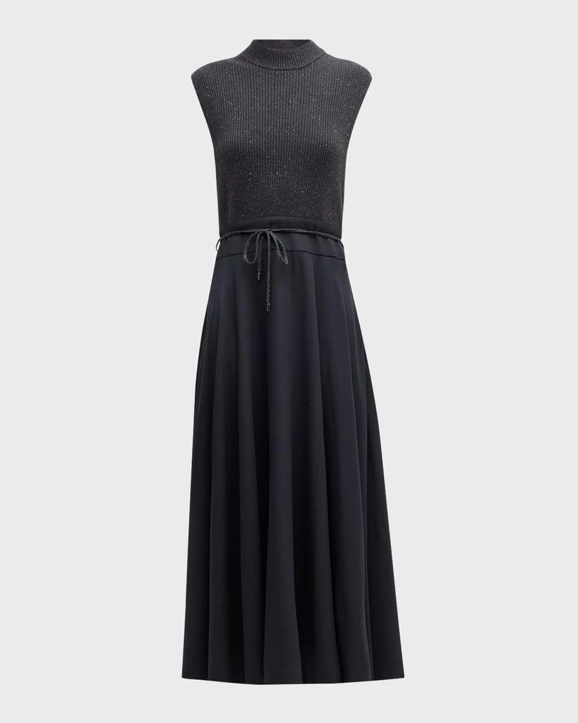 Peserico Sleeveless Mixed Media Midi Dress 1