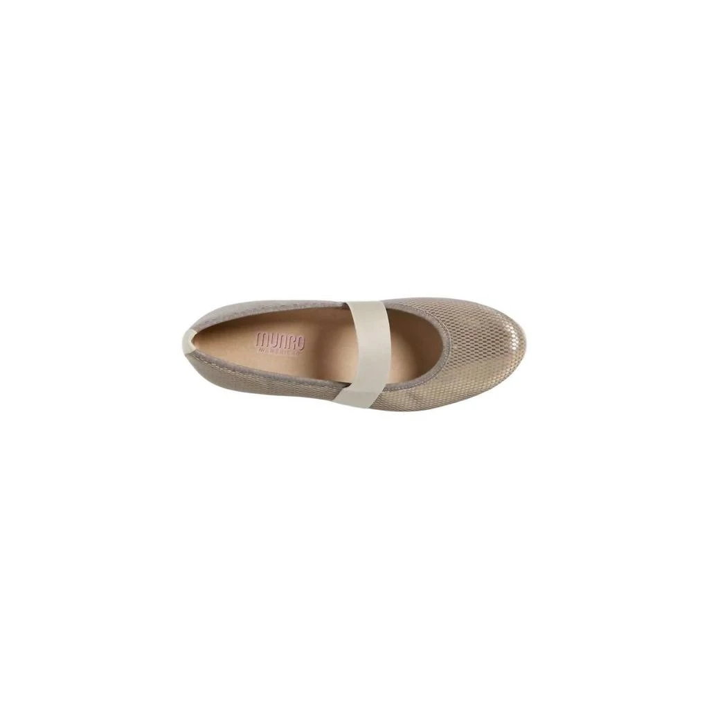 Munro Women's Fran Flats In Grey Gold Fabric 2