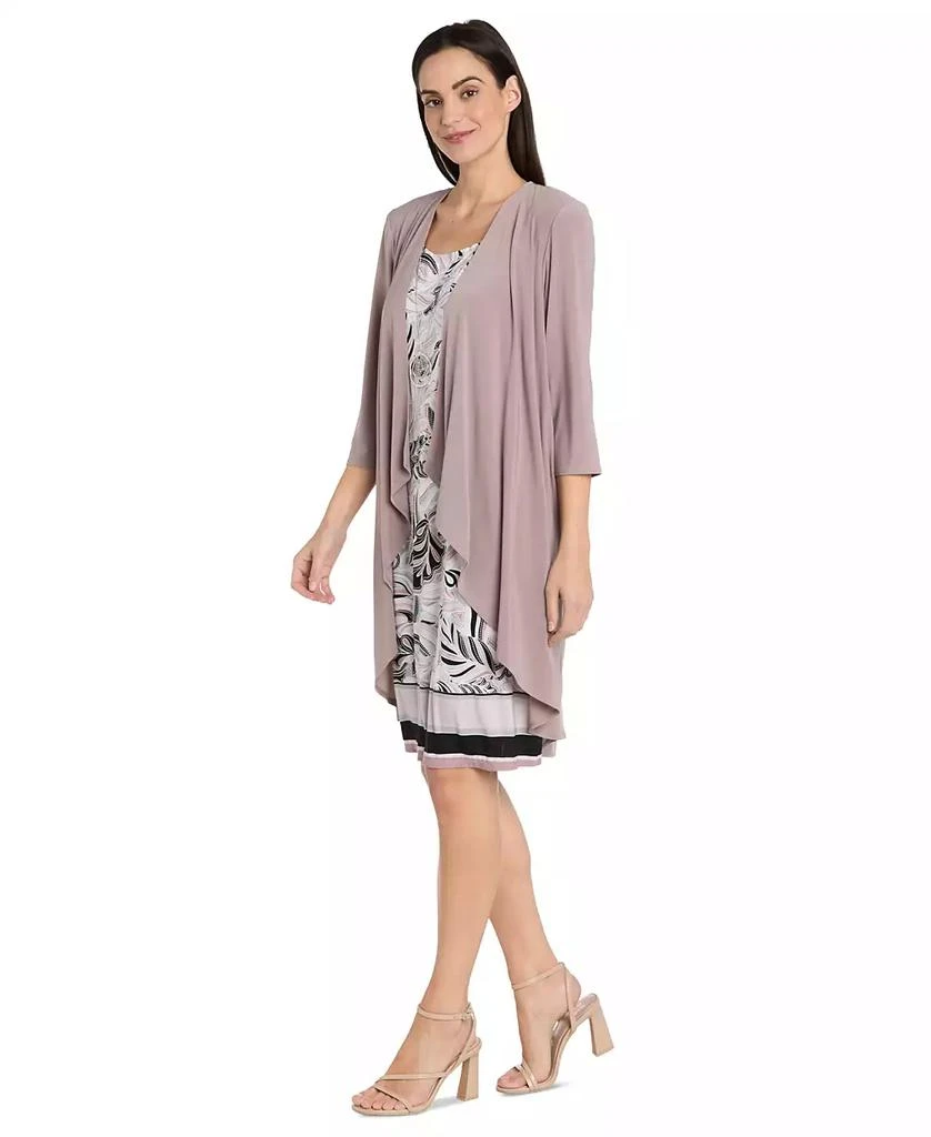 R & M Richards Women's Open-Front Jacket and Necklace Dress Set 2