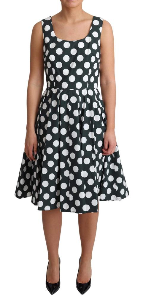 Dolce & Gabbana Dolce & Gabbana Green Polka Dotted Cotton A-Line Dress