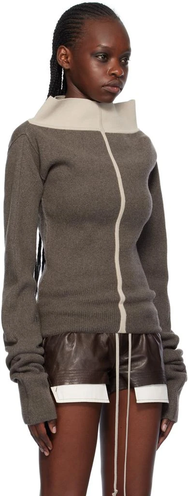 Rick Owens Gray Cowl Sweater 2