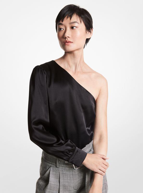Michael Kors Satin One-Shoulder Top